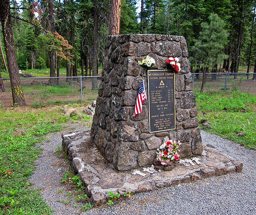 A memorial for the tragic deaths caused by a balloon bomb.