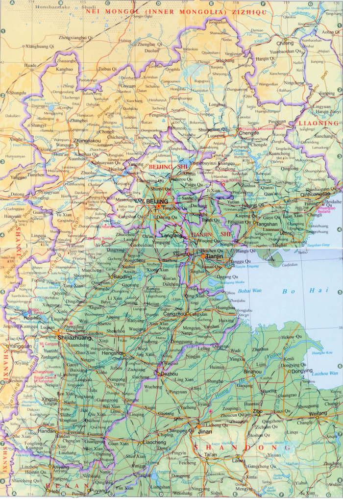 A map of the region being examined: Hebei in the Song ended roughly around Tianjing, so modern Northern Hebei is not part of this study.