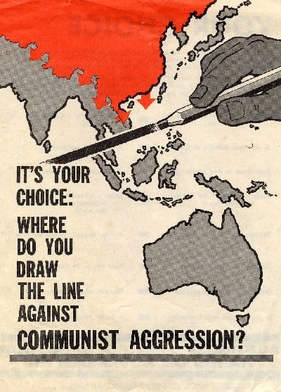 1966 Liberal Party Election Poster in Nichols, T. (Ed.). Anti-Communist propaganda advocating containment.