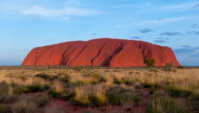 Ayer's Rock in Australia is made of sandstone which is a sedimentary rock