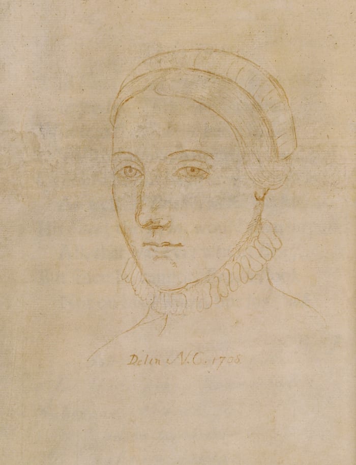 The only surviving image that may depict Anne Hathaway, the wife of William Shakespeare, is a portrait line-drawing made by Sir Nathaniel Curzon in 1708.