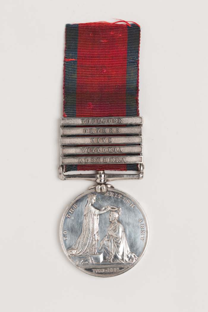 The 1847 Military General Service Medal - Five bar medal awarded to Richard Butler, 13th Light Dragoons