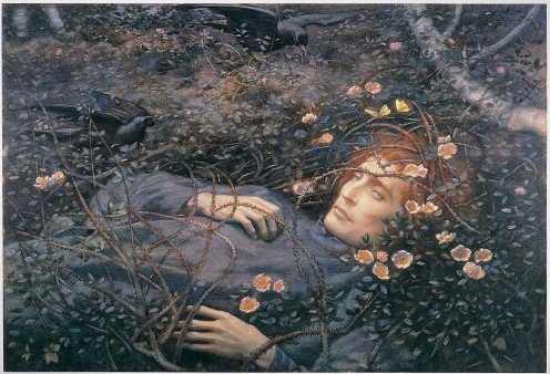 “Oh, What’s That in the Hollow, so Pale I Quake to Follow?” Macabre Painting by Pre-Raphaelite Artist Edward Robert Hughes who was inspired by Christina Rossetti’s poem “Amor Mundi”