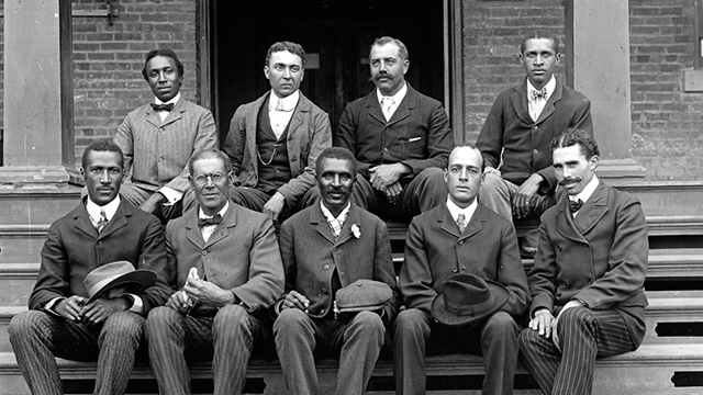 George Washington Carver (middle, lower row) and the 1906 Agricultural Department at Tuskegee Institute.