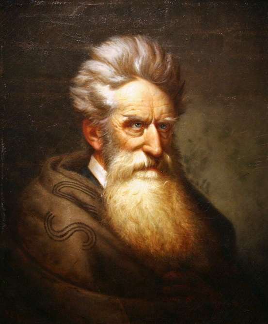 – Portrait of abolitionist John Brown. Brown (1800 – 1859) gained notoriety in 1856 and 1857 fighting in the guerrilla wars against pro-slavery forces in the Kansas Territory.