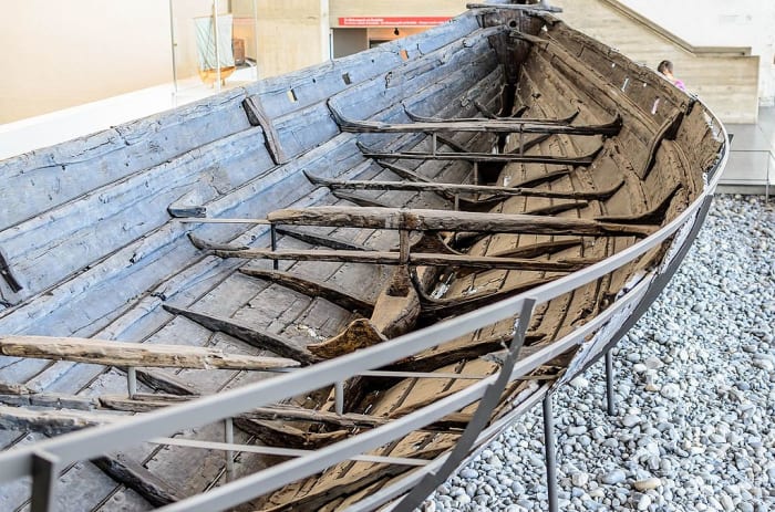 This actual viking hull from the Viking Museum in Roskilde, Denmark shows how open to the elements these seafaring vessels actually were.