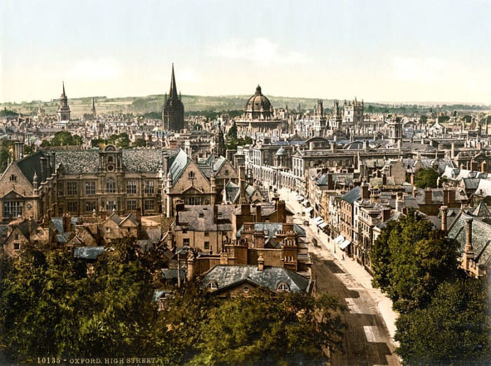 High Street, Oxford England, fictionalized by Thomas Hardy as the town of Christminster