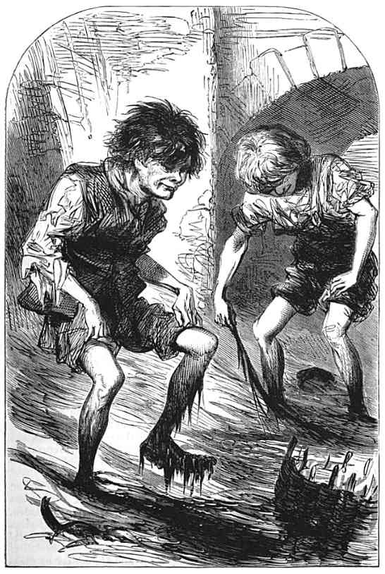 So-called mudlarks scavenged for anything of value in the fecal slurry that formed the banks of the Thames at low tide.