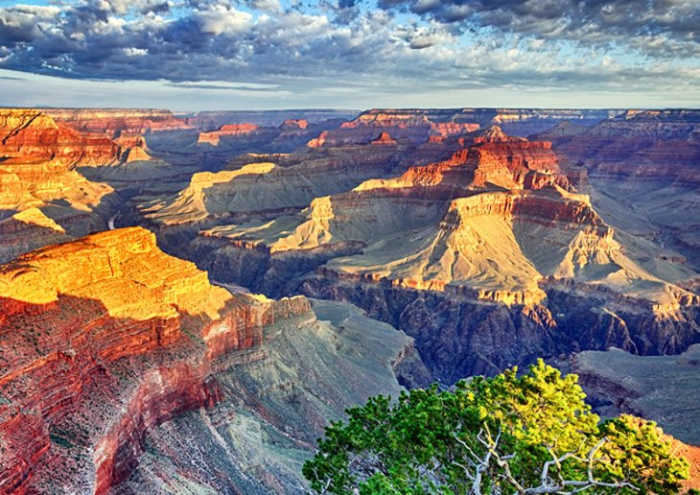 Grand Canyon: Standing on the rim of the Grand Canyon looking out over the endless ridges of colorful cliff walls and deep ravines.
