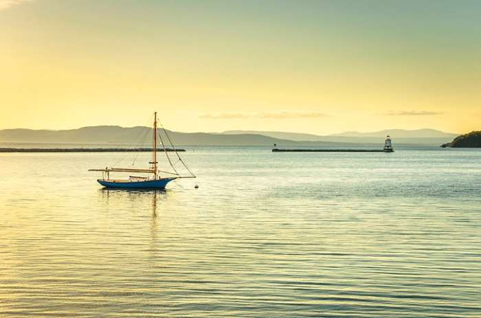 Lake Champlain: extending for 120 miles between Vermont and New York, with its northern tip in Canada, Lake Champlain lies mostly in Vermont, and draws visitors for its recreation, wildlife, and historical attractions. http://www.lclt.org