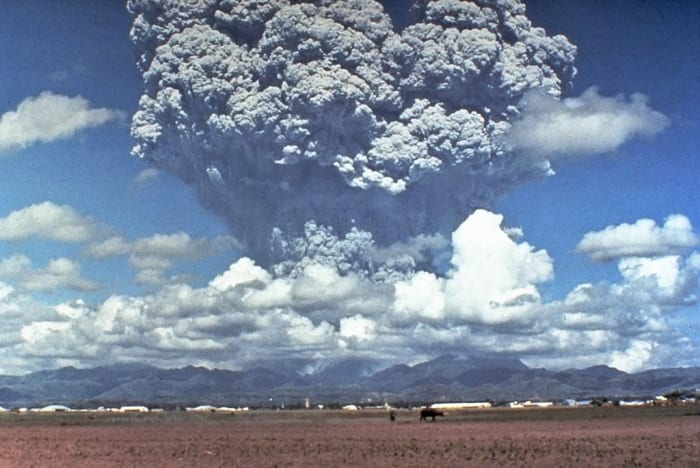 In 1991 Pinatubo volcano in the Philippines erupted, sending enormous amounts of ash into the atmosphere
