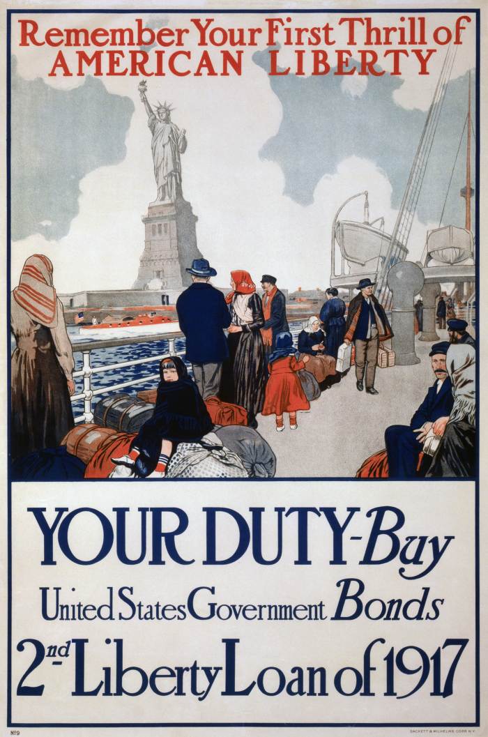 Buying Liberty Bonds was equated with patriotism in propaganda posters