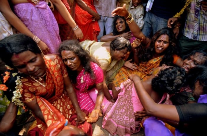 Devotees at the Aravan Festival wail and weep when their marriage to their god is broken the morning after their symbolic wedding.