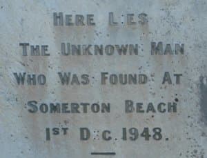Tombstone of The Somerton Man, at his gravesite. He died 1 December 1948 and was buried on 14 June 1949.