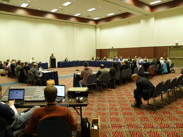 Attending academic conferences and other meetings is another important aspect of an historian's work.