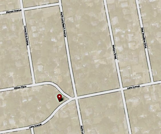 This map shows the location of John J Randall's house - and its implications for Freeport's well ordered street plan