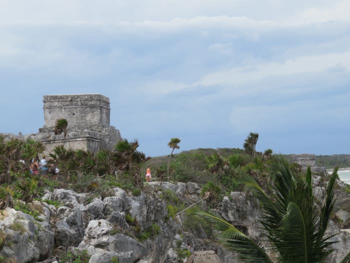 The structure visible in back left corner of this photo is the remnants of one of the two watch towers that were on the landlocked corners of the outer wall of the complex.