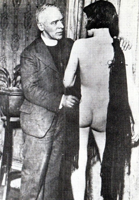 Rev. Davidson with teenage would-be actress Estelle Douglas in a set-up photo that was used to discredit him