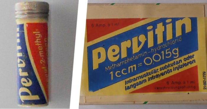 The stimulant Pervitin was delivered to German soldiers at the front, it was pure methamphetamine. Many of the Wehrmacht's soldiers were high on Pervitin when they went into battle, especially against Poland and France.