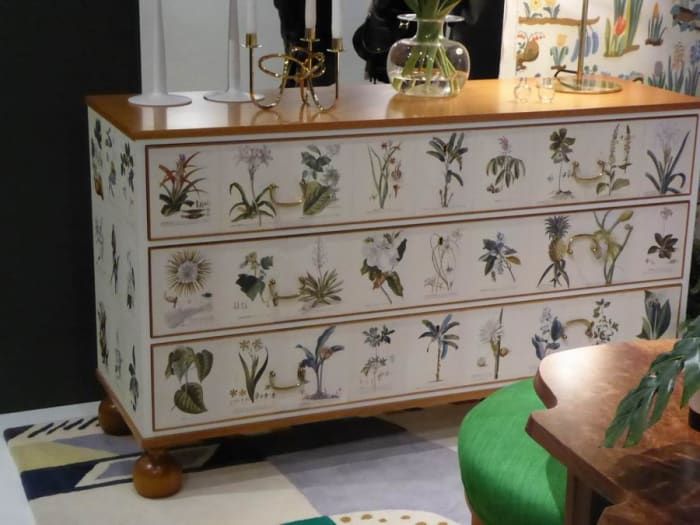 Sideboard with Decoupage Drawers by Josef Frank. Copyright image by Frances Spiegel with permission from the Fashion and Textile Museum. All rights reserved.