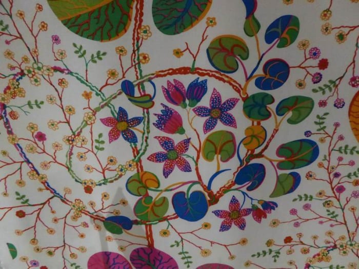 Mille Fleurs by Josef Frank - Detail - reminiscent of meadow flowers. Copyright image by Frances Spiegel with permission from Fashion and Textile Museum. All rights reserved.