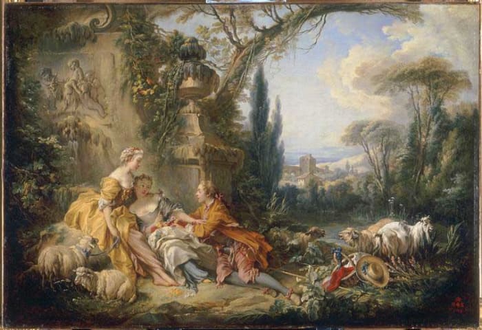 Les charmes de la vie champetre (Charms of the country life) 1737, by Francois Boucher (1703-1770)