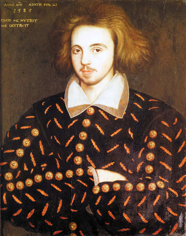 There is actually no evidence that the anonymous sitter is Marlowe, but the clues point in that direction. Marlowe was 21 years old in 1585, when the painting was made. He was also the only 21-year old student