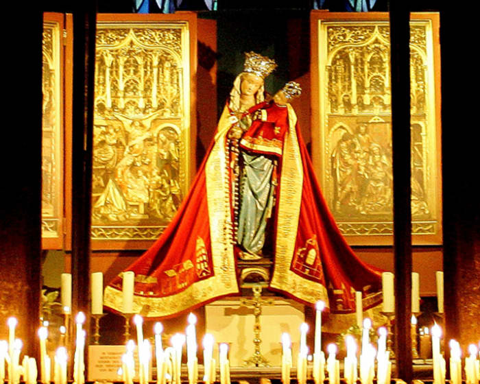 The miraculous statue of Mary, Star of the Sea, in the Basilica of Our Lady, Maastrict. Our Lady, Star of the Sea is the patroness of the Netherlands.