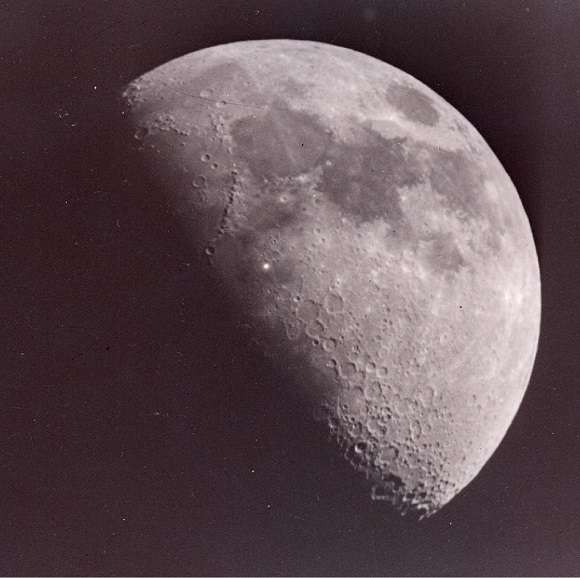 Astronomer Leon Stuart’s photo of the Moon with mystery white speck taken on 15 November, 1953.