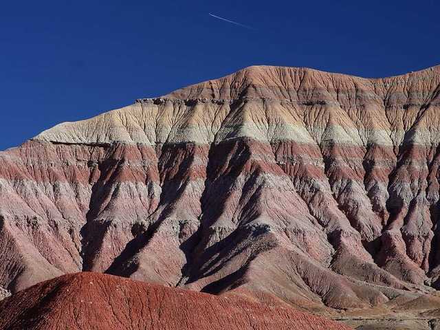 These sediments near Las Vegas were deposited horizontally and have remained that way over millions of years.