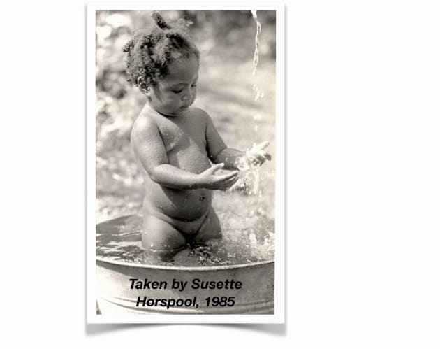 This is not me, but I did bathe this way for six months when I was a Peace Corps Volunteer in Botswana (1976).