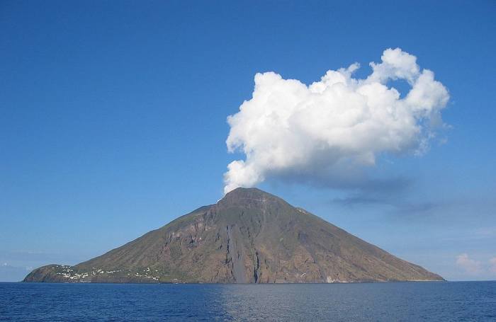 Stromboli Island is an active Italian volcano that occasionally erupts sending ash skyward. In 2019, one of these modest eruptions killed a hiker.