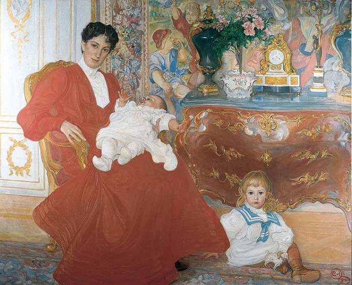 Mrs Dora Lamm & her two eldest sons by Carl Larsson, 1903. Oil on canvas, property of National Museum of Sweden. Courtesy of Wiki Commons