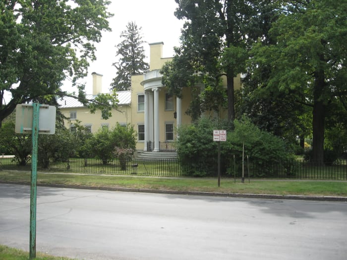 Stately home in Canandaigua, NY in which a candle still perpetually glows awaiting the return of the young man who left the home to fight in World War I