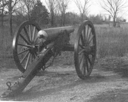 Oklahoma Civil War Naval Battle: Civil War 8-pounder light mountain howitzer. Stand Watie's three cannon were of this type, but on a smaller scale, firing a 3.5 diameter solid shot iron ball.