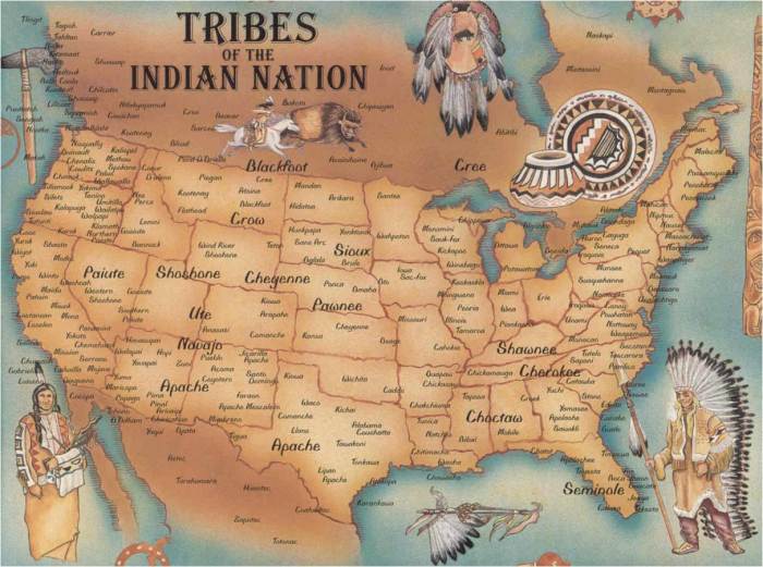 A map of the known tribes of Native Americans in North America at the time of European contact. While the first Americans may have been few, their descendants would spread throughout the land in populations that we can only estimate.