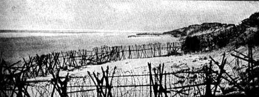 WW1: Barbed wire on the beaches. The "End of the Line": the Western Front of World War I reaches the sea near Nieuwpoort.