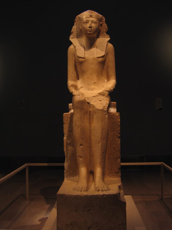 Here is a statue of Hatshepsut. Most depictions of Hatshepsut show her as a male, since she wanted to be viewed as king.