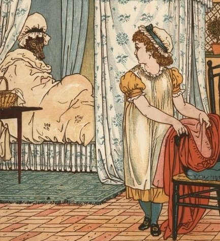 In This Illustration by Walter Crane Little Red Riding Hood Flirts With the Big Bad Wolf...source: Wikipedia.org, PD licence