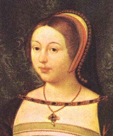 Margaret Tudor, Queen of Scots. Her great-grandson inherited the throne of England from her niece, Elizabeth I.