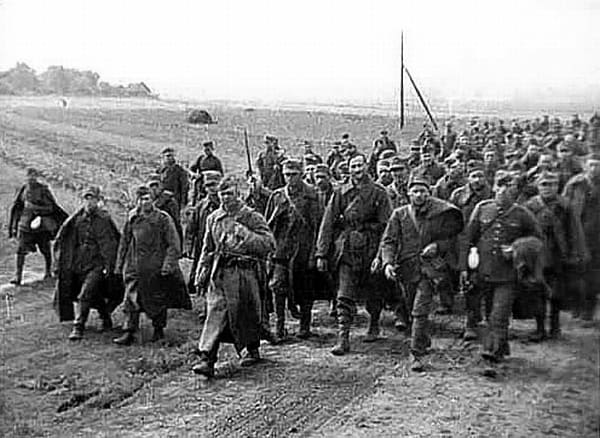 WWII: Polish prisoners of war captured by the Red Army after the Soviet invasion of Poland. September 1939