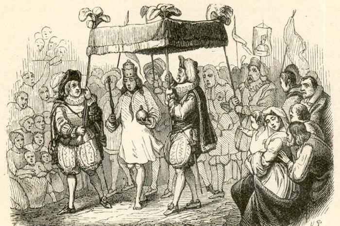 An original drawing of the Emperor's parade by Vilhelm Pedersen, the first illustrator of Hans Christian Andersen's tale