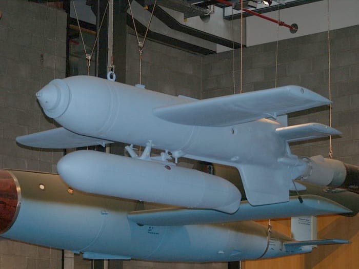 WW2: Henschel Hs 293. German anti-ship guided missile.