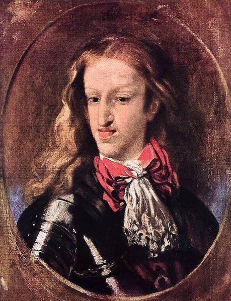 Charles II of Spain in his twenties. You can clearly see the Habsburg Jaw, and this portrait was likely being kind.