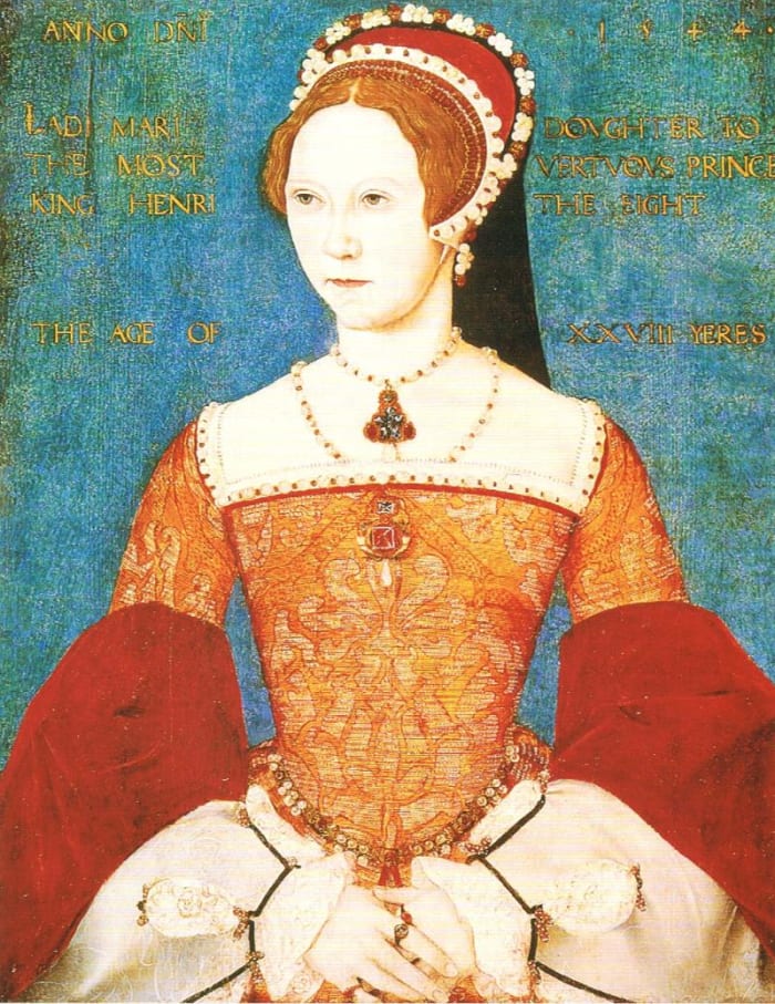 Portrait of Mary I of England. National Portrait Gallery. Mary I became queen after the death of her brother Edward VI and reigned from 1553 to 1558.