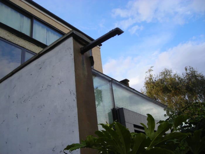 When this house extension was built, a party wall agreement was made that the adjoining home owner is permitted to build up against the wall at some time in the future