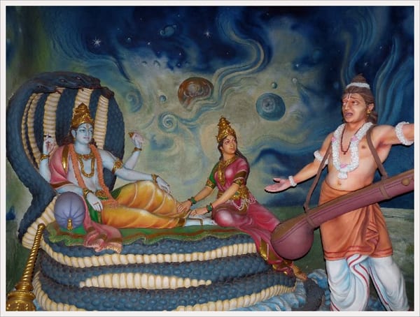 The celestial sage Narada had his questions about the potency of the Lord's name and he asked Lord Vishnu about it.
