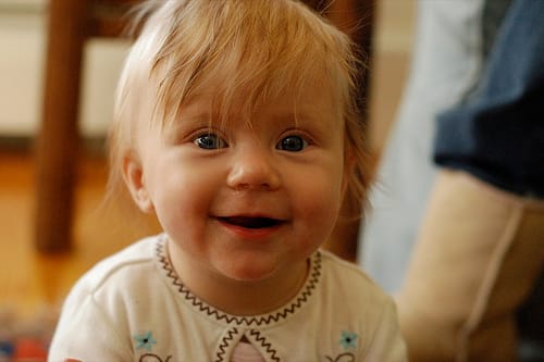 Most babies begin laughing between the age of 2 to 4 months.