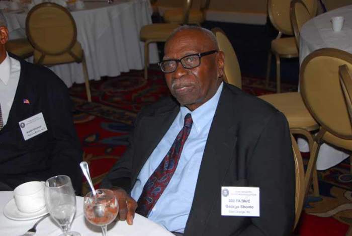 George Shomo in 2011. He was invited to the 106th ID's annual reunion. Having spent the first few days of captivity with so many of their men, they felt he deserved to be honored.