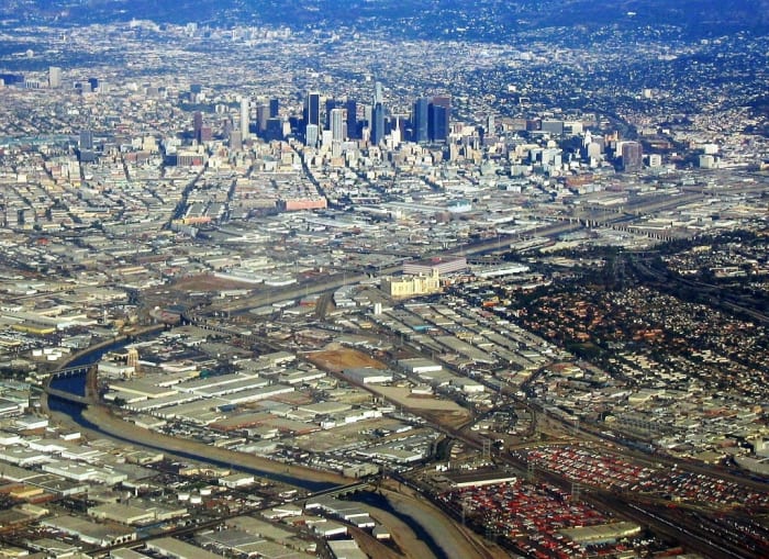 The city portion of the river is mainly a drainage ditch. In the future this will be a real river surrounded by greenery and bike paths.